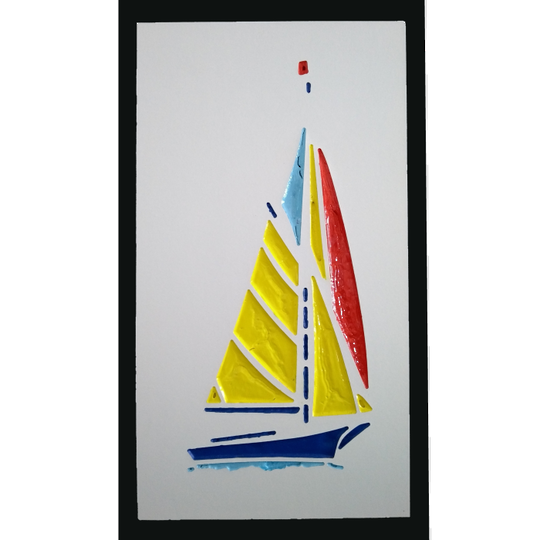 Yacht with Yellow Sails